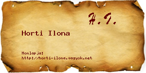 Horti Ilona névjegykártya